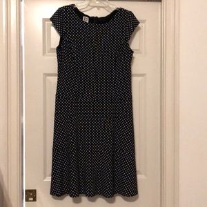 Black & White Polka Dotted Cap Sleeve Dress